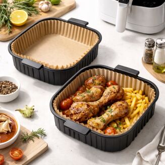 Wkłady papierowe do Air Fryer 16×16 x 4,5 cm – 100 sztuk. - 4
