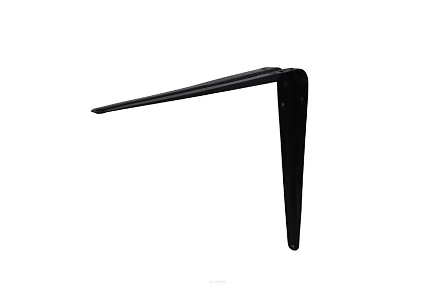 Wspornik półki czarny stalowy 200 x 250 mm.