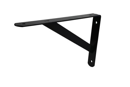 Wspornik półki czarny 300 x 190 x 25 mm, stalowy uchwyt z wzmocnieniem.